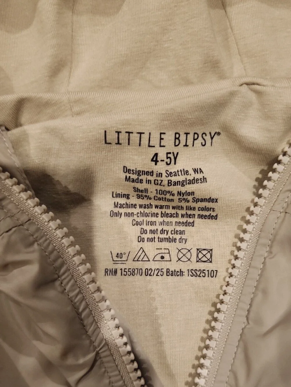 Little Bipsy Beige & Gray Kids Hooded Anorak with Checkered Pocket